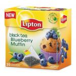 Чай LIPTON "Blueberry Muffin", черный со вкусом черничного кекса, 20 пирамидок по 2г, 65421722