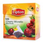 Чай LIPTON "Cherry Morello", черный с вишней, 20 пирамидок по 2г, 65417128
