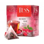 Чай TESS (Тесс) "Berry Bar", черный с малиной и ревенем, 20 пирамидок по 1,8г, ш/к 07859