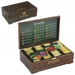 Чай GREENFIELD, НАБОР 96 пакетиков (8 вкусов по 12 пак) в деревянной шкатулке, 177,6г, ш/к 04636