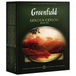 Чай GREENFIELD "Golden Ceylon", черный, 100 пакетиков в конвертах по 2г, 0581