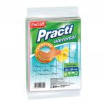 Салфетки универсальные, комплект 3 шт., 38х38 см, PACLAN "Practi", нетканое полотно, 410018