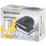 Дырокол BRAUBERG "G-Line", до 20 листов, черный, 224340