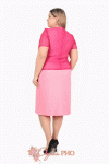 Платье розовое с кружевом ДП278