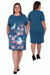 Яркое платье-туника с цветочным принтом Т813Б