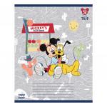 Тетрадь 12 л., HATBER, клетка, обложка картон, "Микки Маус-DISNEY" (5 видов в спайке), 12Т5В1