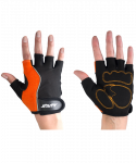 Перчатки для фитнеса SU-108, оранжевые/черные