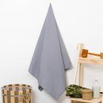 Полотенце вафельное банное «Экономь и Я», 80х150 см, цвет серый