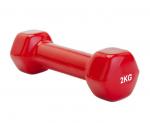 SF 0161 Гантель обрезиненная 2 кг, красная rubber covered barbell 2 kg RED