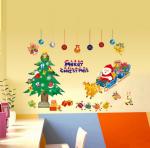 Декоративная рождественская наклейка на стекло, разноцветная