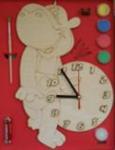 Часы с циферблатом под роспись "Бегемот" с красками