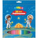 Карандаши Космонавты, 24 цв., картон. упак. европодвес, СР24_008