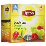 Lipton Grape Raspberry черный чай в пирамидках, 20 шт.