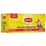 Lipton English Breakfast Черный чай в пакетиках, 25 шт