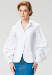 Женская блузка с пышными рукавами регланом