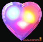 Космос KOCNL_LP1009 ночник 1W 3LED сердце, 220V, пластик, без выкл, 3 цвета, детский