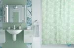 Занавеска (штора) для ванной комнаты тканевая 180x180 см Petal green