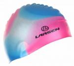 Шапочка плавательная Larsen MC32, силикон, роз/син