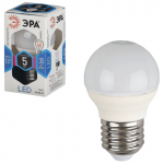 Лампа светодиодная ЭРА,5(40)Вт, цоколь E27, шар,холодн. бел., 30000ч, LED smdP45-5w-840-E27