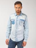 230998 рубашка мужская 07253, Blue denim, w.light