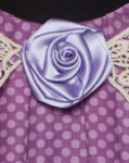 Блуза фиолетовая в горошек с винтажным кружевным воротничком, с поясом