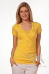 Блуза с защипами янтарно-желтая