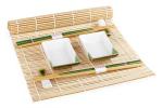Набор для суши в подарочной упаковке из бамбука, цвет-зелёный (2 пиалы для соусов, 2 пары палочек для еды, 2 подставки, 2 салфетки) (кор 36 набор)
