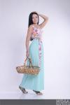 Длинное платье с цветочным принтом "Полянка"