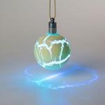 Игрушка световая "Елочный шар узоры краской" 5 см, 1 LED, RGB, ЖЕЛТЫЙ