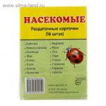 Карточки обучающие "Насекомые" 16 шт. 6,3 х 8,7 см.