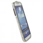 Бампер металлический Newsh для Samsung Galaxy S4 i9500  i9505 со стразами серебряный