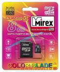 Флэш-карта microSDHC 8GB class10 MIREX с адаптером