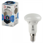 Лампа светодиодная ЭРА, 6(50)Вт, цоколь E14,рефлект., холодн. бел., 30000ч, LED smdR50-6w-840-E14