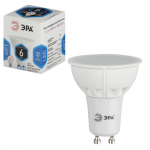 Лампа светодиодная ЭРА, 6(50)Вт, цоколь GU10,MR16,холодн. бел., 30000ч, LED smdMR16-6w-840-GU10
