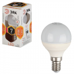 Лампа светодиодная ЭРА, 7(60)Вт, цоколь E14,прозр шар, тепл.бел., 30000ч, LED smdP45-7w-827-E14-Clear