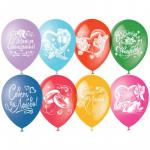 Воздушные шары, 50 шт., M12/30 см., "Свадебная тематика", пастель+декор, 4690296040888