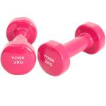 YGB100 Гантель виниловая York 2.0 кг (розовая)  B31377
