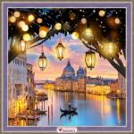 Алмазная живопись Вечерняя Венеция, 40*40 см