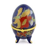 Шкатулка-яйцо Цветочная композиция, керамика, 6х9 см