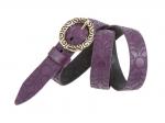Кожаный фиолетовый женский джинсовый ремень BR25-04