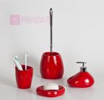 BISTRO (красный) Набор декоративных аксессуаров для ванной комнаты, 4 предмета