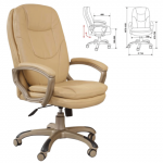 Кресло офисное CH-868YAXSN, экокожа, бежевое, пластик золото, ш/к 60882