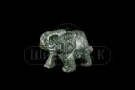 71658-1  Слон - фигура резная 2" из мрамора черно-зеленого 52*25*35 мм