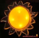Космос KOCNL_LP1004 ночник 1W 4LED солнце, 220V, пластик, без выкл., 1 цвет, детский
