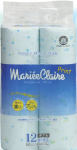 IDESHIGYO Туалетная бумага двухслойная MARIEE CLAIRE, голубая с принтом, 27.5 м, 12 рулонов