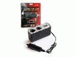 Разветвитель электропитания от прикуривателя Nova Bright 2 гнезда  + 2 USB-порта черн. 39888