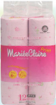 IDESHIGYO Туалетная бумага двухслойная MARIEE CLAIRE, розовая с принтом, 27.5 м, 12 рулонов