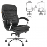 Кресло офисное Релакс, CH 795, кожа, хром, черное, ш/к 06169