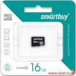 Флэш-карта MicroSDHC 16GB Class4  SmartBuy без адаптера