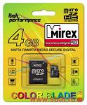 Флэш-карта microSDHC 16GB class4 MIREX с адаптером